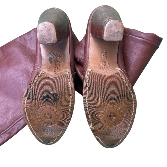 Vintage Zodiac Leather Boots Brown Heel 70s Country Cowboy - Picture 6 of 6